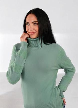 Трикотажний светр із хутряними вставками s/m,l/xl