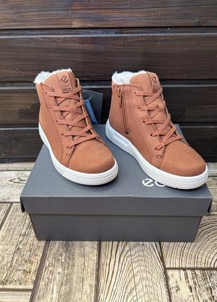 Шкіряні зимові кеди  , чобітки ecco street tray tech gore-tex 30