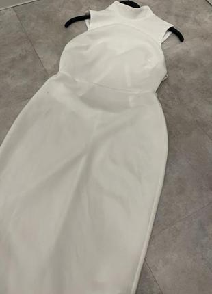 Плаття міді з високим коміром і відкритою спиною7 фото