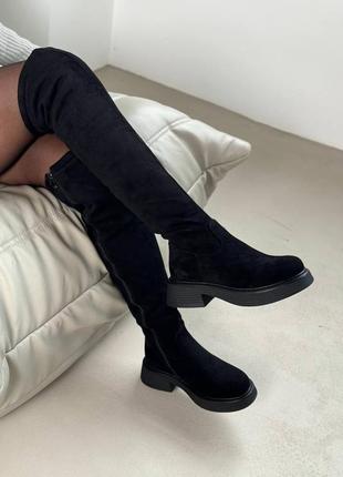 Ботфорты замшевые зимние