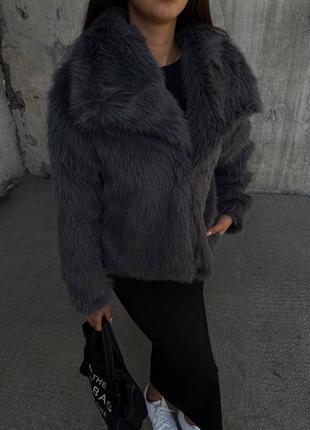 Стильна тепла шуба шубка полушубок шуба довга шерсть