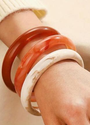 Браслеты женские акриловые пластиковые  3 единицы