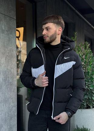 Зимняя мужская куртка пуховик тепла nike big swoosh