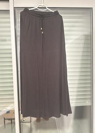 Длинная новая макси юбка трикотажная базовая черная Шерстяное h&m3 фото