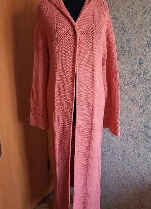 Женский теплый кардиган с капюшоном m/l
