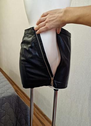 Кожаная мини юбка 4