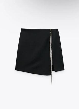 Спідниця коротка з бахромою zara