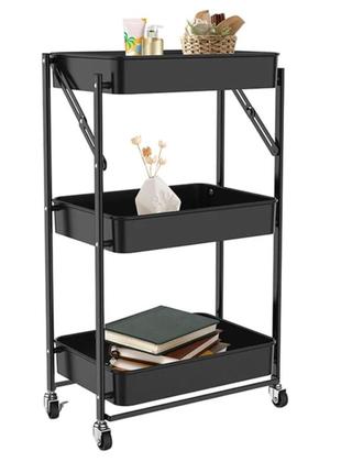 Етажерка на колесах modern home 3 яруси 45 х 30 х 76 см (50114)