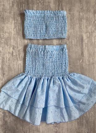Костюм кроп топ юбка y2k dollskill zara