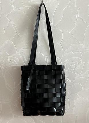 Vincenzo плетеная кожаная сумка винтаж, в стиле bottega.