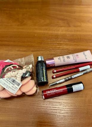 Матовая помада pastel 09, карандаш для бровей, для губ, тональный крем