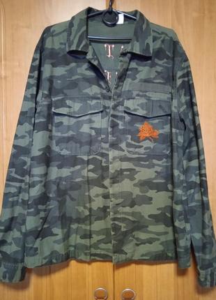 Рубашка хаки с вышивкой