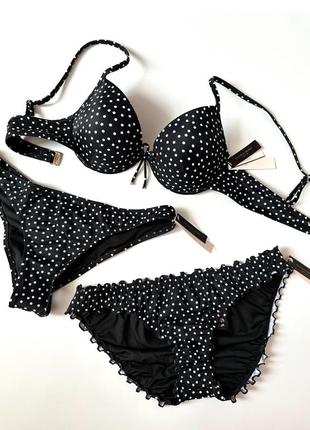 Чорний купальник в горошок victoria's secret