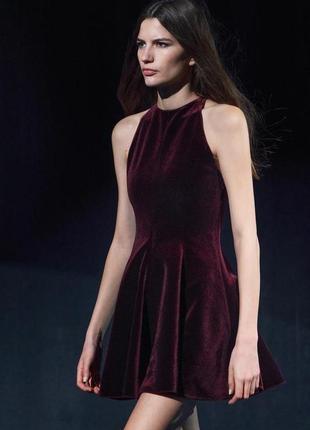 Zara сукня-годе zw collection із оксамиту