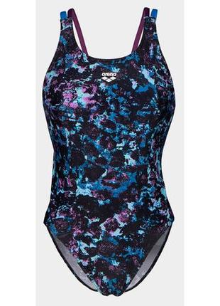 Купальник закритий для жінок arena rockin swimsuit swim tech mult