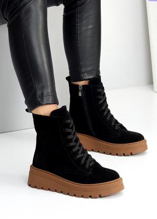 Черевики жіночі чорні замшеві