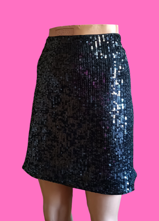 Распродажа! 🩷 нарядная черная юбка с паетками