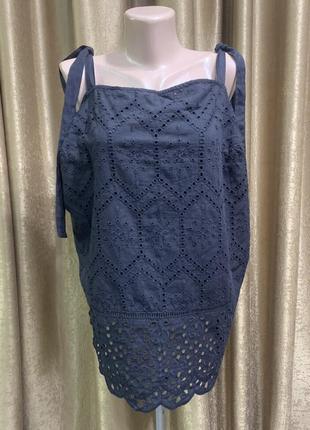 Чёрная блузка прошва next размер 22/ 3xl ,4xl