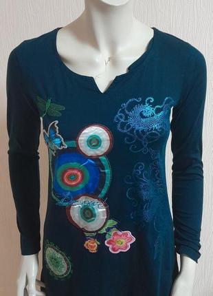 Шикарная хлопковая туника в фирменный принт desigual made in india 13/14 лет