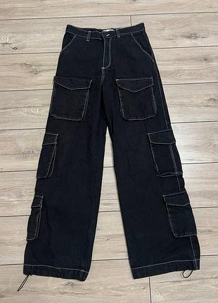 Женские карго брюки джинсы с карманами zara eur 38