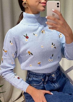 Укороченный свитер в цветочный принт в стиле zara