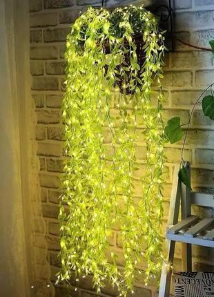 Гирлянда 200 led зеленая ива теплый белый