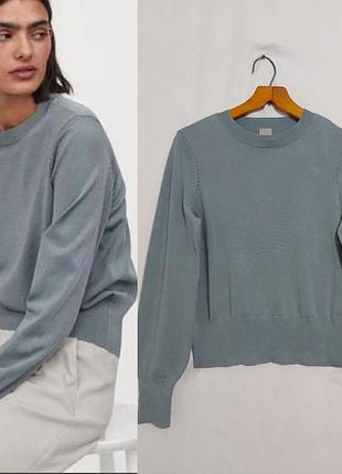 Мятная кофта, свитер из мелкой вязки с золотистыми пуговицами h&m