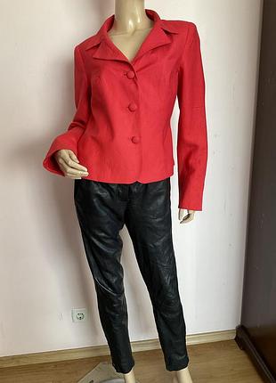 Натуральный красный жакет/ s/ brend heine