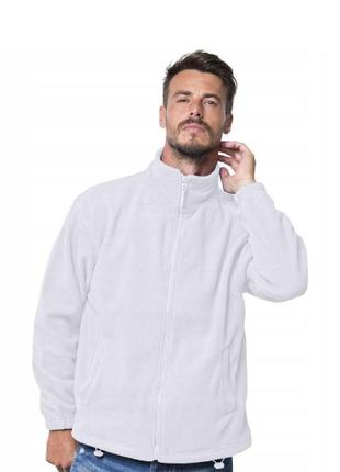 Флисовая кофта jhk polar fleece man, размер xs, белый мужской батник, без капюшона
