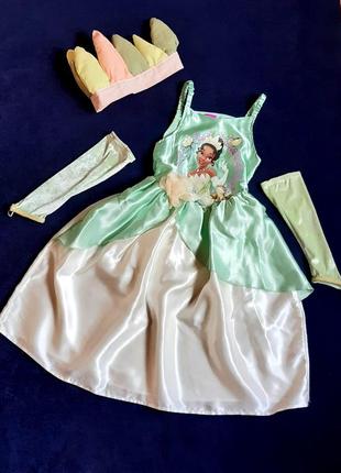 Тиана disney princess принцесса и лягушка карнавальное платье на 3-4 года, 5-6 лет