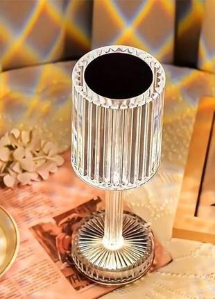 Декоративный led светильник crystal light, с пультом ду / настольная аккумуляторная лампа