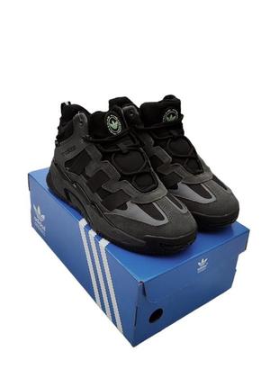 Зимние кроссовки adidas niteball EQT серые (мех)
