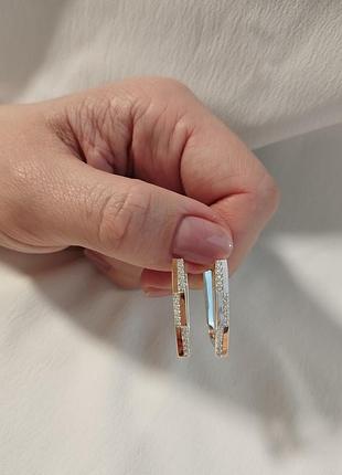 Серьги серебряные с позолотой