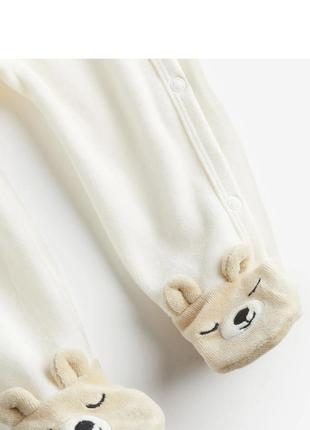 Новый велюровый тепленький hm человечек ножка с резиновыми пупырками