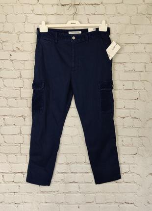 Джинсы брюки джогеры мужские брюки карго синие calvin klein jeans cropped cargo jogger