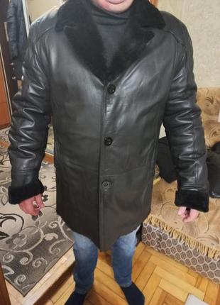 Шкіряна чоловіча дублянка