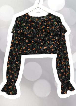 Блуза короткая с длинным рукавом, отд nasty gal, р.s