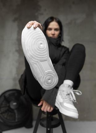 Зимние женские кроссовки amanda white/grey, зимние кожаные кроссовки, кроссовки кожаные утепленные, зимняя женская обувь, air nike кроссовки3 фото