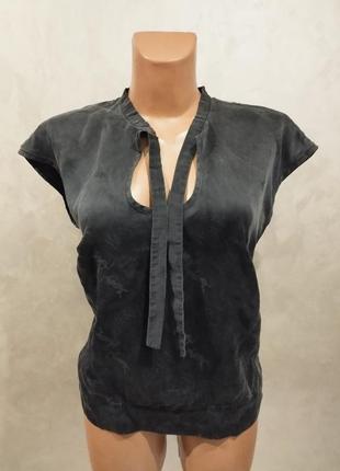 Yves saint laurent, шелковая блуза на завязках парижского дома высокой моды