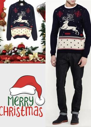 Стильный новогодний тёплый джемпер topman
