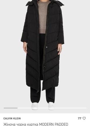 Новый зимний пуховик куртка пальто modern padded coat от сalvin klein черный большого размера