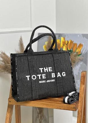 Сумка marc jacobs tote bag люкс якості темно-сірий колір