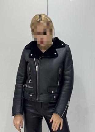 Натуральная дубленка косуха в стиле saint laurent