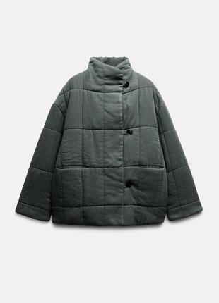 Стеганая куртка с запахом кімоно zw collection от zara
