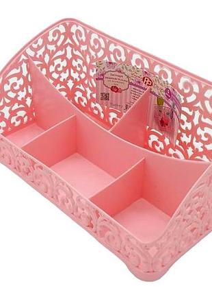 Органайзер пластиковий для зберігання косметики та дрібниць ажур pyr043 на 5 відділень 25*13 cm h 11 cm variomarket