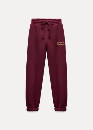 Штани джогери з вишивкою zara