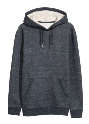 Крутая теплющая кофта толстовка с начесом, капюшон на меху шерпа, h&m. l