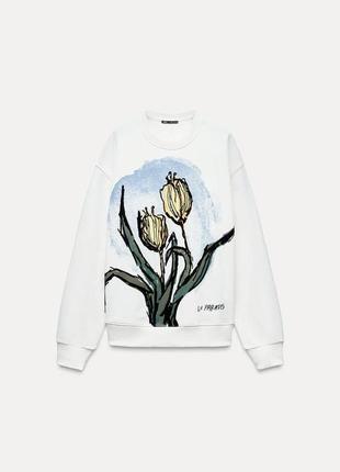 Світшот із квітковим принтом zara