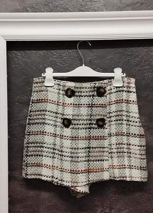 Твідові шорти zara