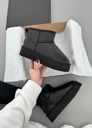 Угги угги натуральная кожа утолщенная подошва ugg ultra mini platform